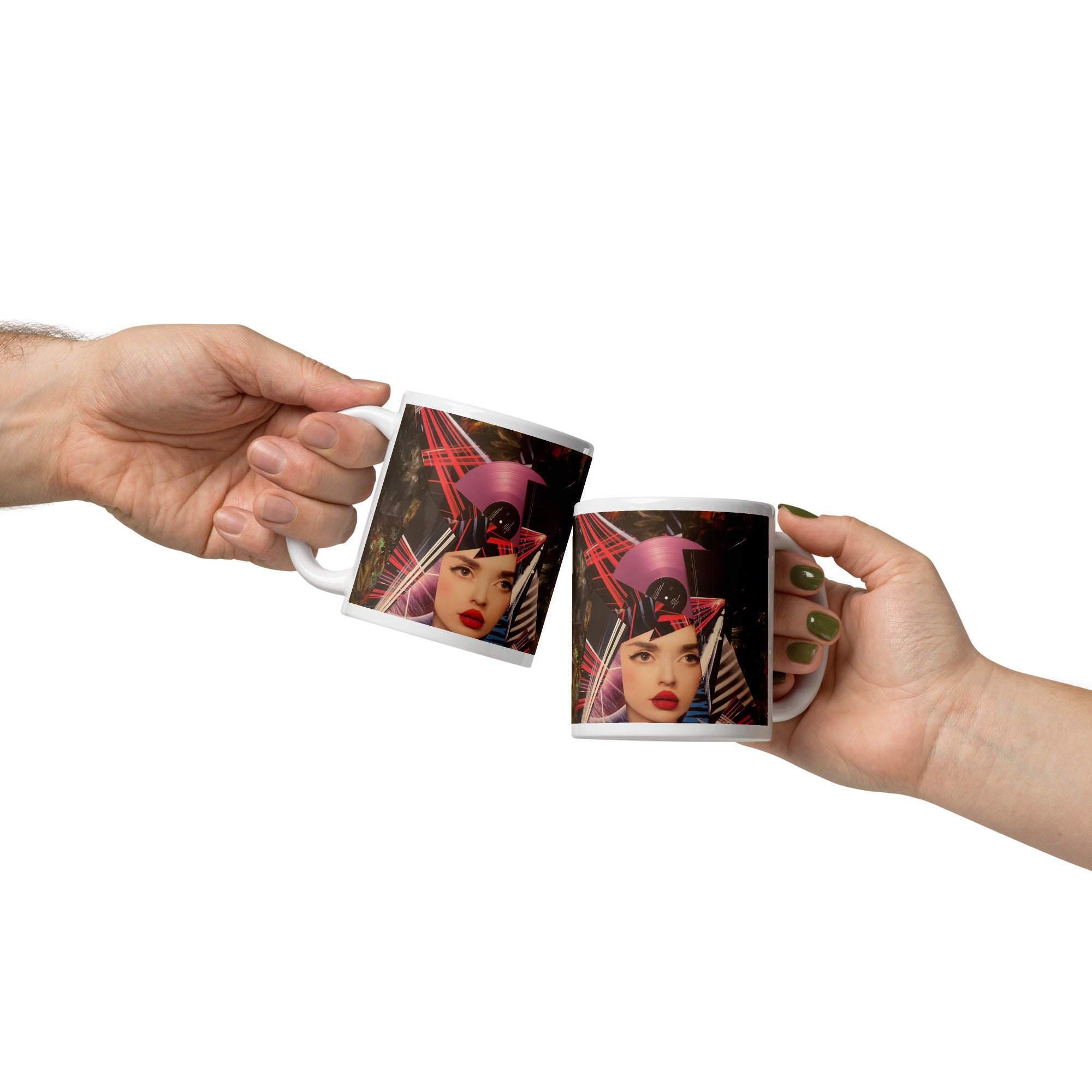 Cheers with a Yurmaze ceramic mug with original abstract artwork, glossy finish, 11 oz, dishwasher and microwave safe – ideal for coffee, tea, or gifting to art lovers.